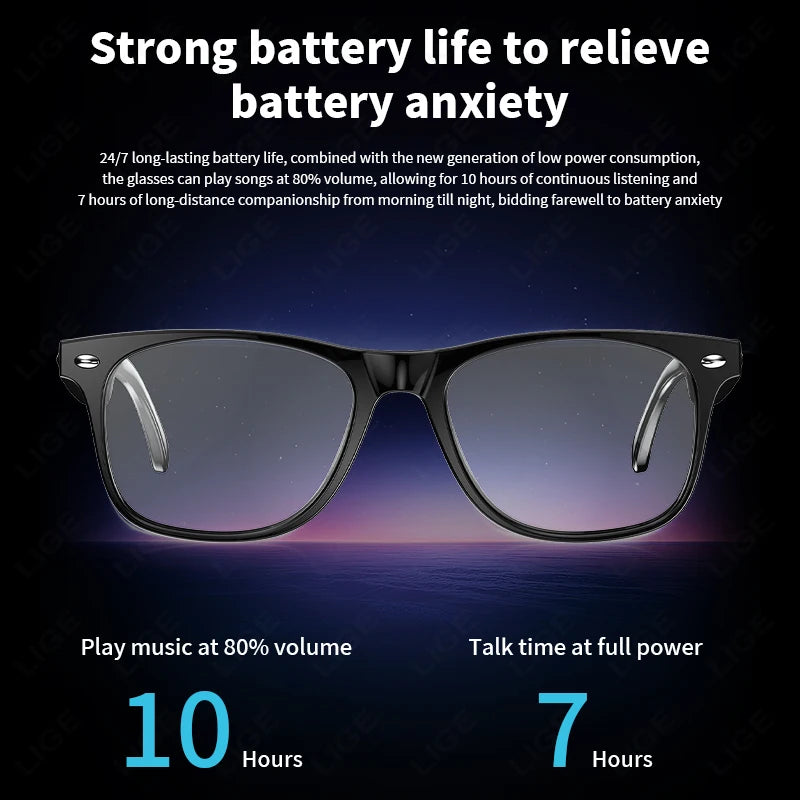 New AI Intelnt Translator Bluetooth Smart Glasses Men 163 Language Automatic Dialogue Translation Bluetooth Sunglasses Women