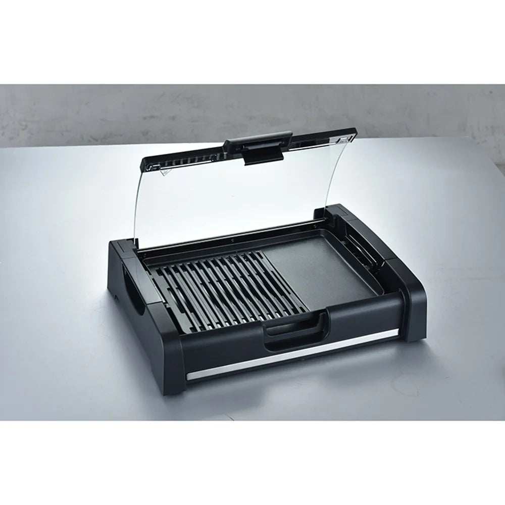 2IN1 Electric Smokeless Indoor BBQ Grill,Griddle Plates Grill with Lid,Nonstick Griddle Grill-Easy to Clean